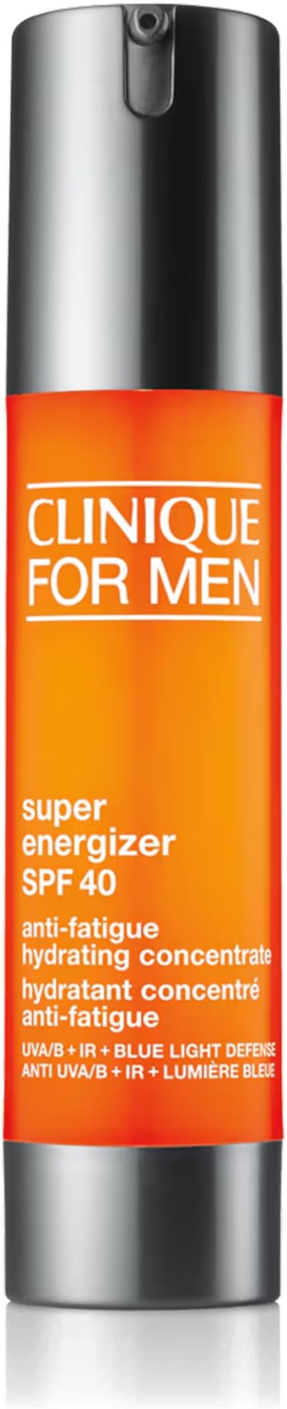 Clinique For Men Super Energizer Anti-Fatigue Hydrating Concentrate, Oil Free Gel Moisturiser With SPF 40, Protects From UVA/UVB, Infrared, And Blue Light