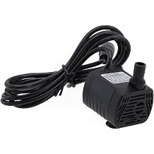 Brushless DC Water Pump, 12V Submersible Circulating for Fountain Fish Tank, Low Noise <35dB, 200-300L/H Flow, Stainless Steel Shaft(DC12V)