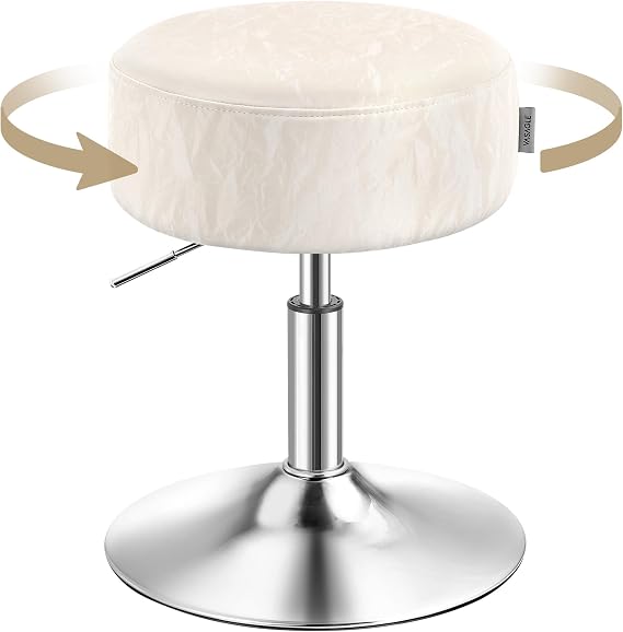 VASAGLE Makeup Stool, Height Adjustable, 360° Swivel