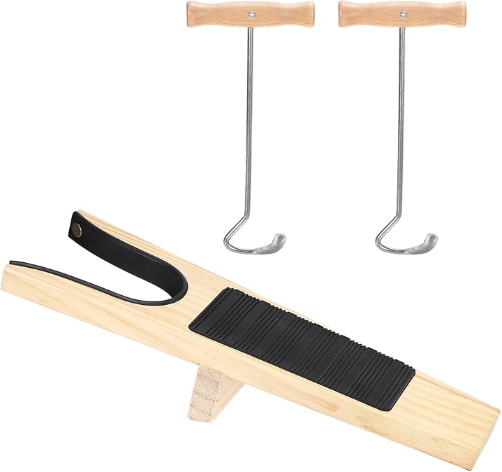 Boot Jack and 2 Boot Puller Hooks Boot Buddy Welly Boot Remover