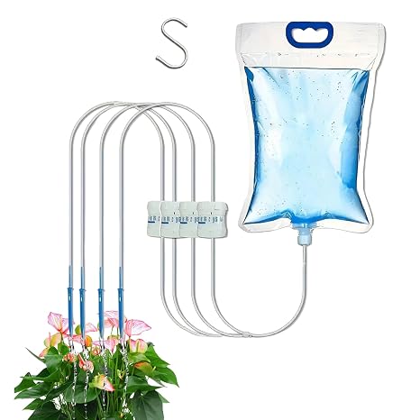 Automatic Watering System for Potted Plants - Drip Irrigation Bag for Garden | Houseplant Irrigation Bag with 4 Outlets for Vacation Office Apartment Garden Nursery Growers Terrace Young Trees