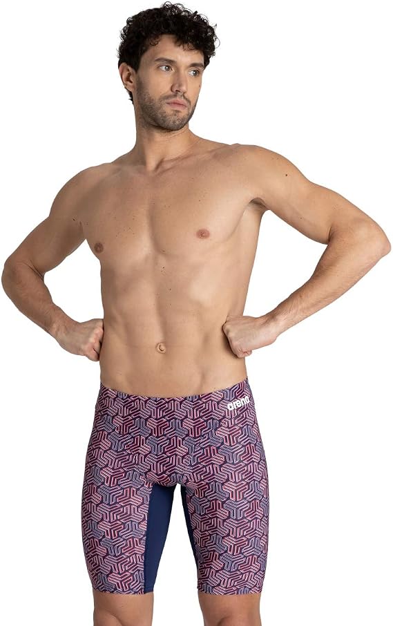 ARENA Men's Team Color Print Jammer Athletic Training Swimsuit Bathing Suit Jammer