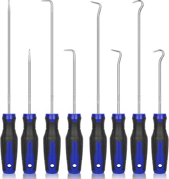 8 Pcs Hook and Pick Set,Precision Automotive Picks Tools Set for Car Auto Oil Seal,O-Rings Wire Separation,Mechanic Lock Picking Kit,Puller Remover Tools,Car Mechanic Tools Sets Picking Kit