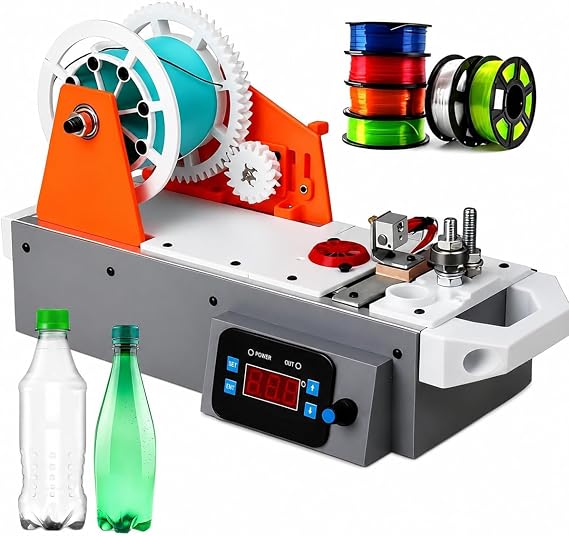 3D Printer Filament Maker Recycler Desktop Extruder with LCD Display for 1.75mm Filament from Plastic Bottles, Temperature and Speed Control