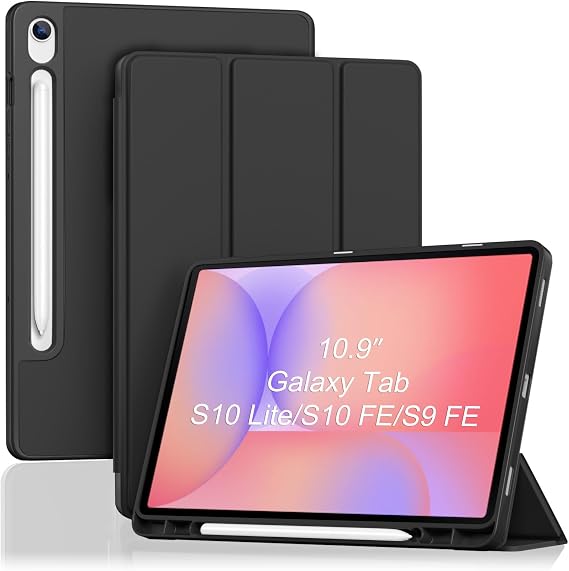ProCase for Galaxy Tab S10 Lite/S10 FE/S9 FE 10.9" with S Pen Holder -Black