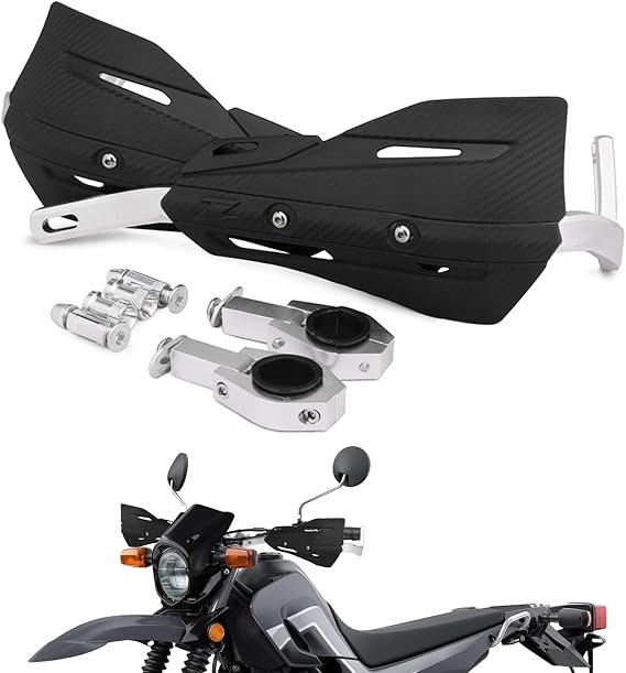 22mm and 28mm Aluminum Motorcycle Hand Brush Guards Protector Handguards with Universal Mounting Kits For MX Motocross Supermoto Racing ATV Quad KAYO (Black)