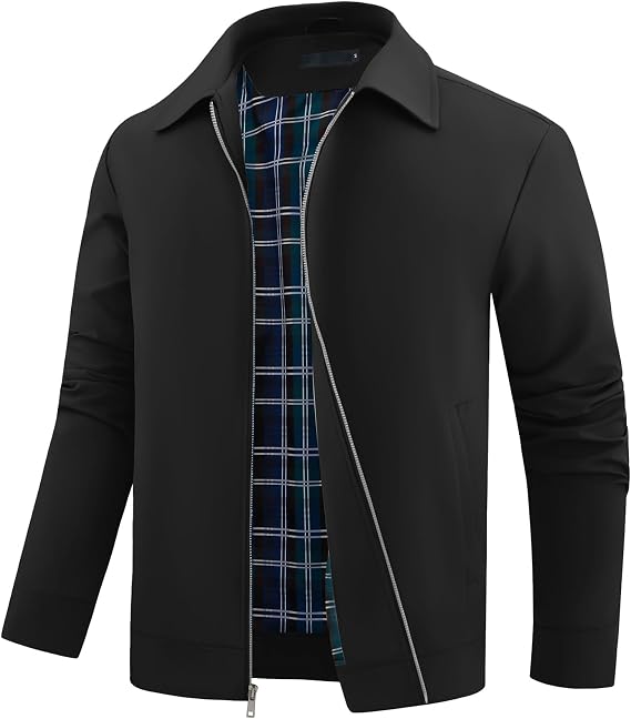 Mens Lightweight Bomber Jackets Casual Windbreaker Zip Pockets