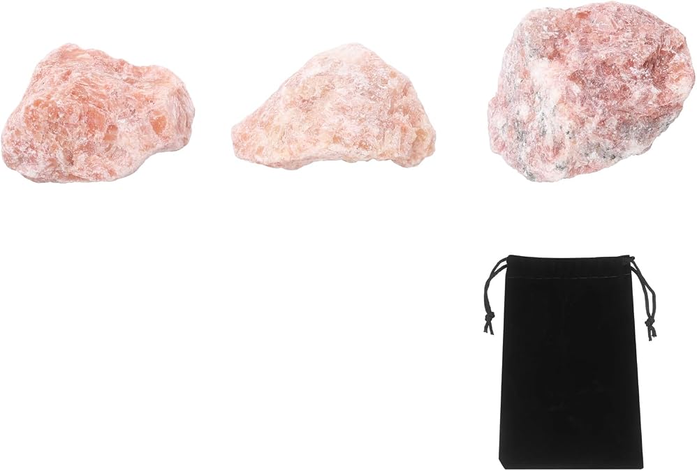sourcing map Rough Crystals, Crystal Rocks Stone Real Raw Gemstones with Velvet Bag for Vase Filler Landscape Bottom Decoration