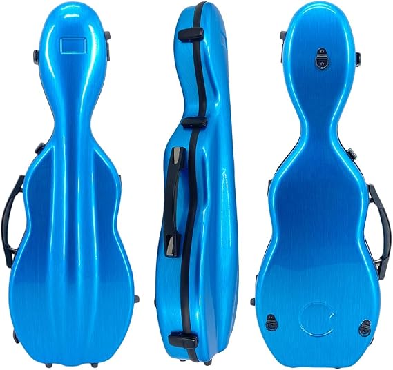 Violin Case 4/4 with Backpack Straps Ultra Lightweight Hard shell Travel Carbon Fiber Fiddle Case with Bow Holders & Hygrometer, Maximum Protection, Waterproof Durable (blue)