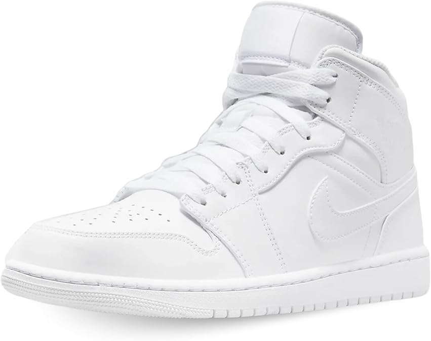 Air Jordan 1 Mid Shoes (554724-136, White/White-White)
