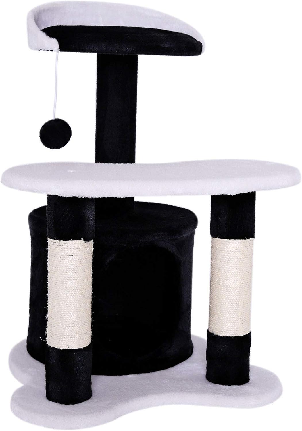 Cat Scratcher Cat Tree Activity Centre Scratching Post Sisal climbing toy blackwhite