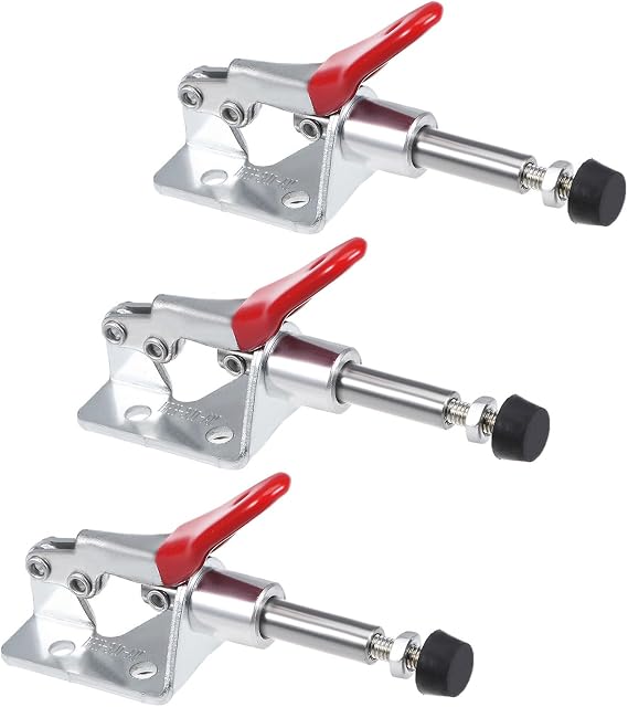Toggle Clamp, BRH-301-AM 99Lbs Holding Capacity, Push Pull Action Quick Release Down Clamp Duty - (Applications: for Woodworking), 3-Pieces