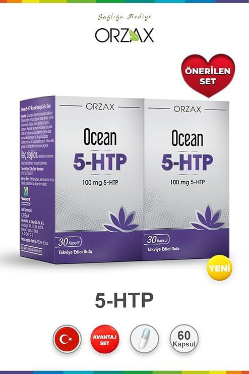 Orzax Ocean 5-HTP 100 mg 30 Kapsül, 2 Adet Set