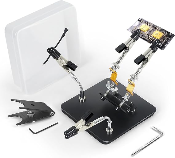 Helping Hands Soldering Station with 3.9 x 3.9 In Stable Base,Portable with Soldering Iron Holder
