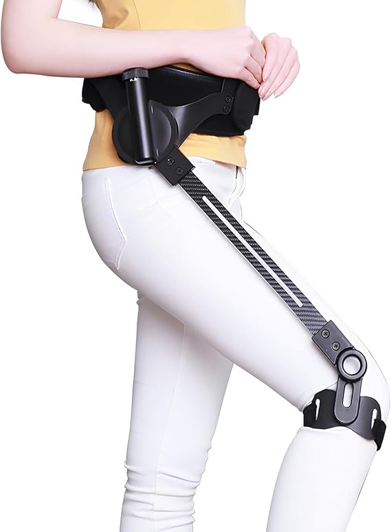 Exoskeleton Ergonomic Power Walking Aid Bionic Body Power Walking Aids 3 Level Adjustable Cuts Effort by 50% Ideal for Stroke Rehab Hiking Travel and Daily Mobility Support (Right Leg, L)