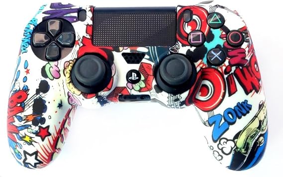 Playstation 4 ile Uyumlu Desenli Kol Koruyucu Silikon Kılıf 10P4 Ps4 Kol Kılıfı