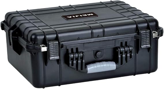 MEIJIA All Weather IP67 Waterproof Hard Protective Case, Hard Camera Case,Hard Case with Customizable Foam, Protection of Camera, Drones, Pistols, Equipments (Black, 20.62"x16.85"x8.11")