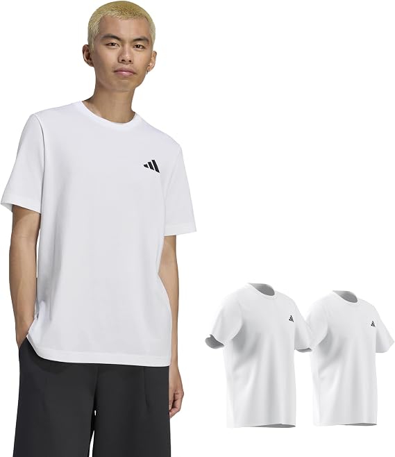 adidasアディダス 半袖 TシャツBASIC PACK Tシャツ KC590 2枚組 限定メンズ