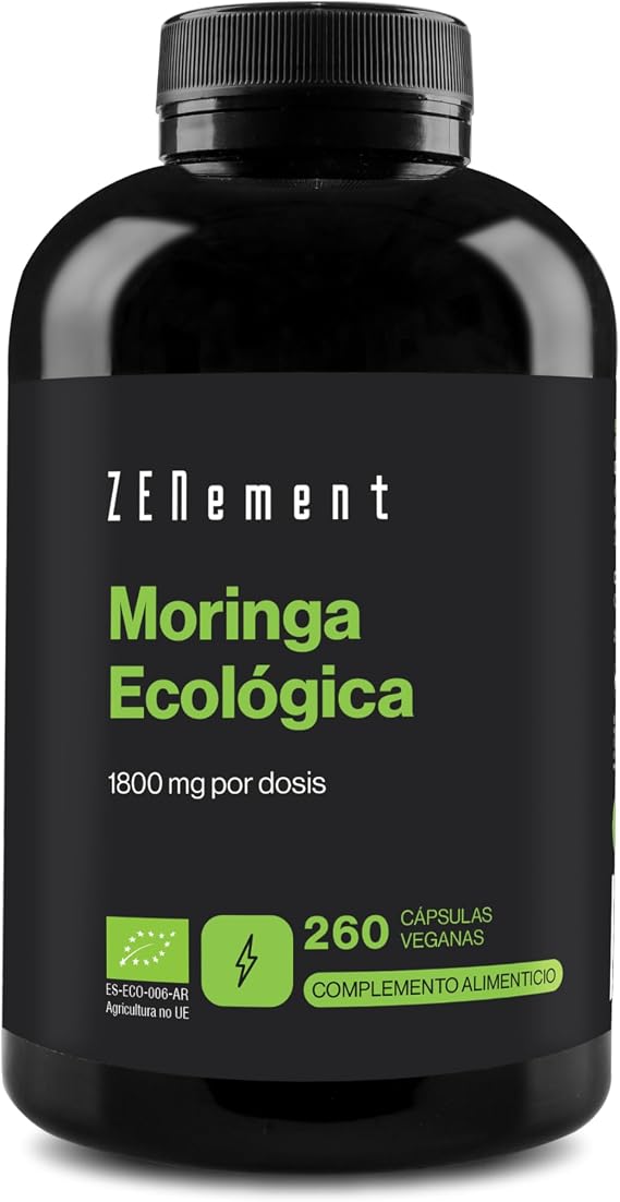 Moringa Oleifera Organic 1800 mg - Maximum Purity - 260 Vegan Capsules