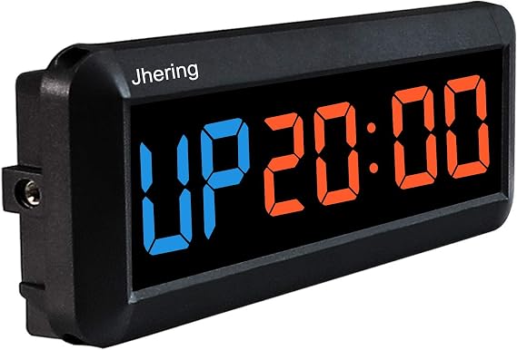 Led Programmable Interval Gym Timer Tabata EMOM MMA Stopwatch Count Up/Down Clock with IR Remote(Blue/Red)