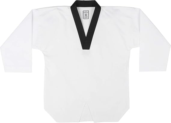 Taekwondo Premium Basic Dobok Uniform | White & Black