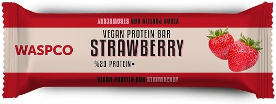 Waspco Vegan Çilekli Protein Bar 40g