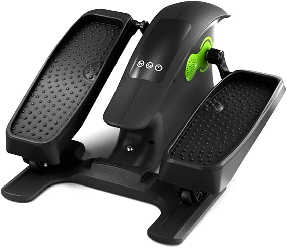 Under Desk Elliptical Bike Pedal Exerciser - Portable Seated Elliptical Machine with Touch Screen Control Panel and Remote Control for Home Office Use. Bluetooth Connectivity Enabled.