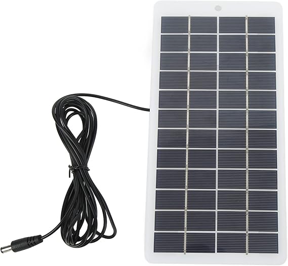Diydeg Güneş Paneli, 5W 12V Taşınabilir Yüksek Verimli Güneş Modülü DC Arayüzlü Polikristal Güneş Enerjisi Paneli, Acil Durum Işıkları için Enerji Tasarruflu Güneş Şarj Paneli, Küçük Güneş Enerjisi
