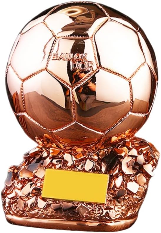 Ballon d'Or Trophy, Multi-layer Plating for Non-Fading, Home Decorations, Soccer Fan Collectibles, 9.8 inches 25 cm, Copper Plated Parallel Import