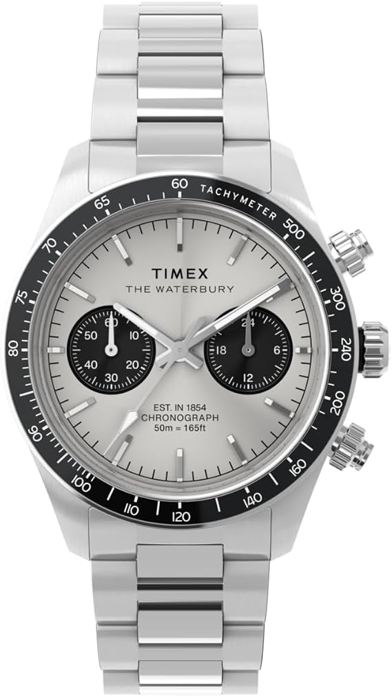 Timex Men's Chronograph Quartz Watch with a Leather Strap Waterbury Heritage