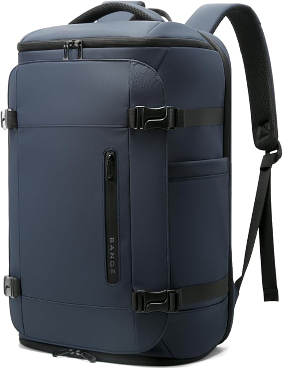 BG FUTURE AESTHETICS Travel Backpack with Shoe Compartment, Weekend Business Hand Luggage, Flight Approved Cabin Luggage, Lightweight and Waterproof for 15.6-17.3 Inch Laptop, Blue, L, Business