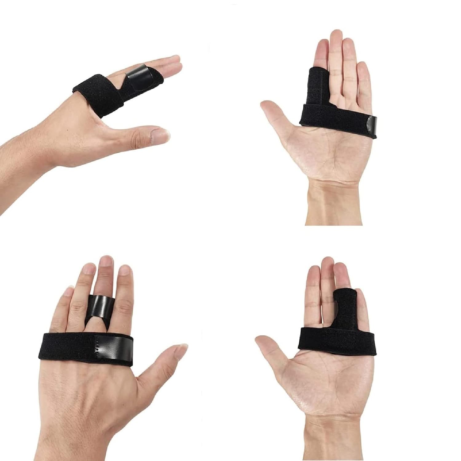 Trigger Finger Splint, Nonsilp Adjustable Finger Support Brace for Thumb, Index, Middle, Ring, Little Finger, Finger Splints for Broken Fingers Protection Pain Relief &amp; Sport InjuriesBlack