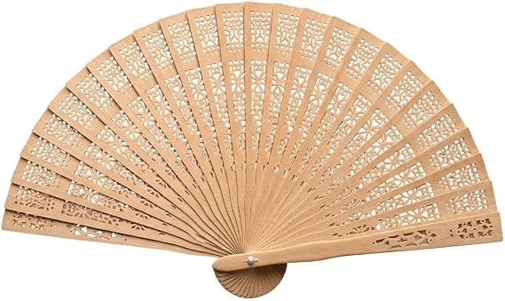 Doğal Ahşap Yelpaze - 34x20 cm El Yelpazesi, Katlanabilir Ahşap Tasarım, Yazlık Taşınabilir Serinleme Aksesuarı ve Dekoratif Yelpaze
