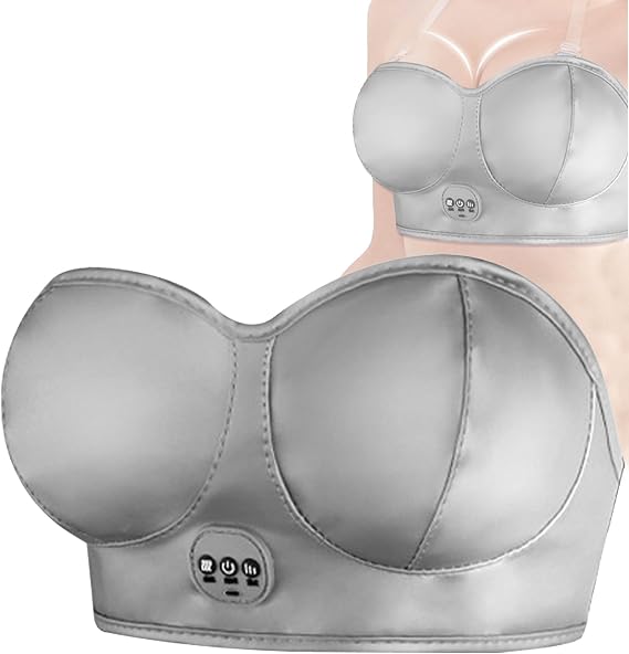 Electric Chest Massager, Breast Enhancer Massager Bra, USB Wireless Bust Lift Bigger for Shaping Beautiful Chest Anti Sagging