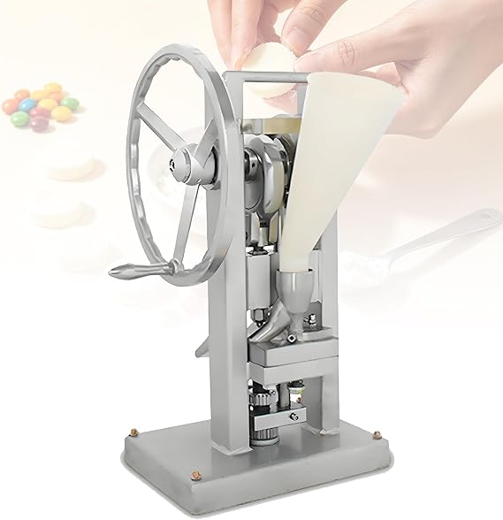 Manual Tablet Punch Press, Filling Depth 12mm, 0-6mm Thickness Adjustable