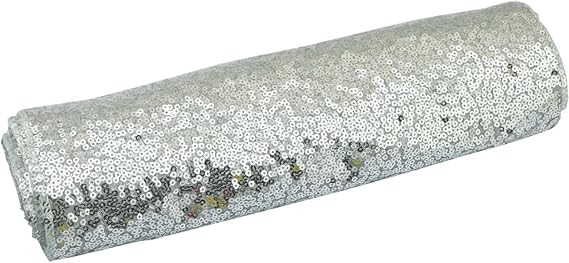 Sequin Table Runner (5pcs/10pcs) Embroidery Sequin Shiny Table Runner For Christmas Birthday Shower Dinning Table Cover Wedding Table Decoration(Silver,30X200CM_5PCS)