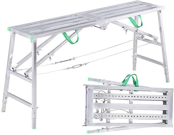 Scaffolding Work Platforms, Adjustable Height Lightweight Portable Stable Folding Scaffold for High Load Capacity