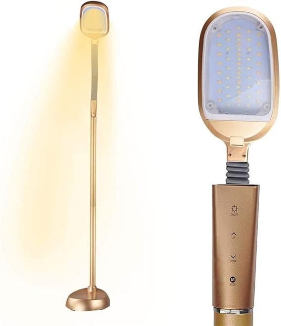 Touch Control Floor Lamp LED Rotatable Standing Light for Living Room 3 Colour Temperatures 5-Stage Dimmable Brightness for Modern Bedroom Office Indoor