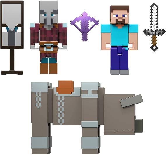 Mattel Minecraft Village Raid Pack with 3 Figures and Accessories