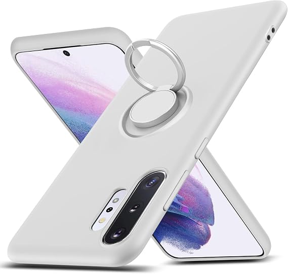 Duluqboba Galaxy Note10 Plus Case Ring Silicone Lens Protection Thin 360° Rotation Car Holder TPU for Galaxy Note10 Plus