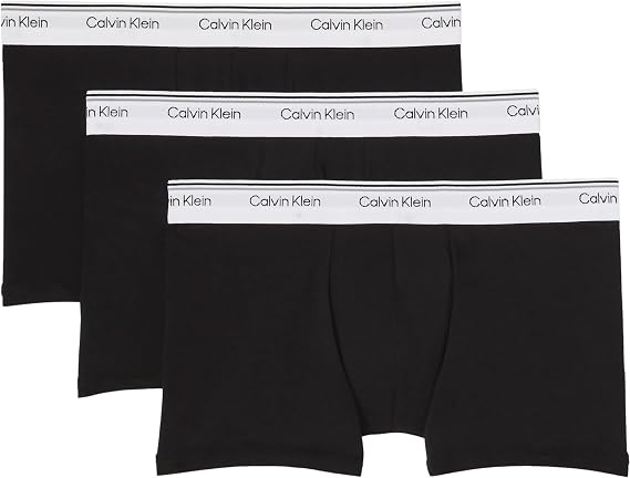 Calvin Klein Men’s 3 Pack Balance Trunks with Logo Waistband