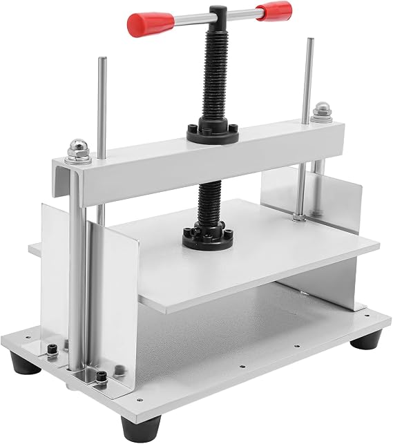Manual Paper Press Machine, A4 Book Bookbinder Press, A4 Flat Paper Press with Double Balance Rod, Steel Bookbinder Flattening Machine, 1.5T Pressure