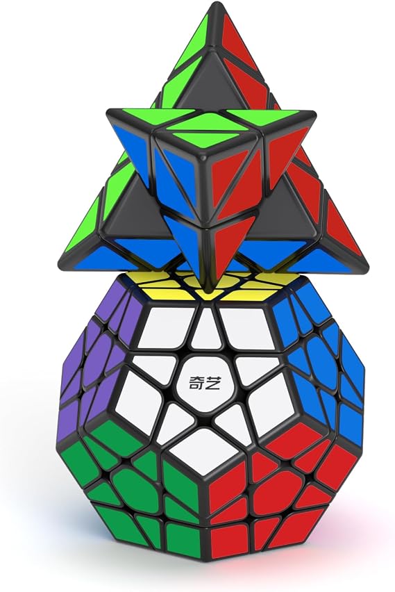 ROXNEDA Speed Cube Set, Dodecahedron Pyramid Speed Cube, Easy Spin and Play Soft & Solid Durable ABS, 2 Pack
