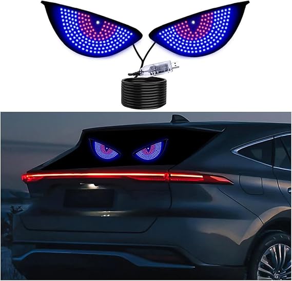2Pcs Car Devil Eye Lights, Windscreen LED Devil Eye, Car Rear Window LED Devil Eye, Dynamic Devil Eye Lights