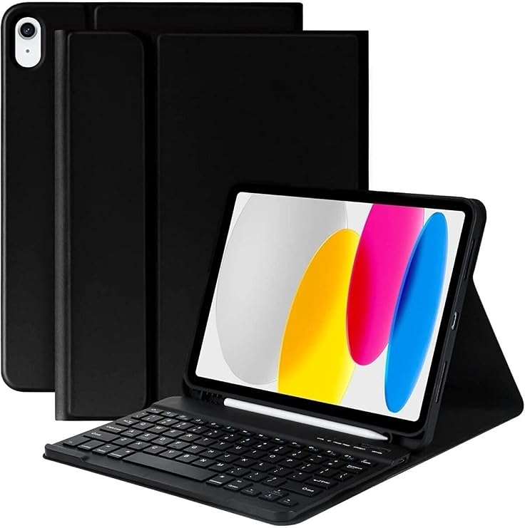 Fogy Ipad (A16) 10.Nesil 2022/2025 ile Uyumlu Bluetooth Türkçe Q Klavyeli Kılıfı (Tablet Değildir)