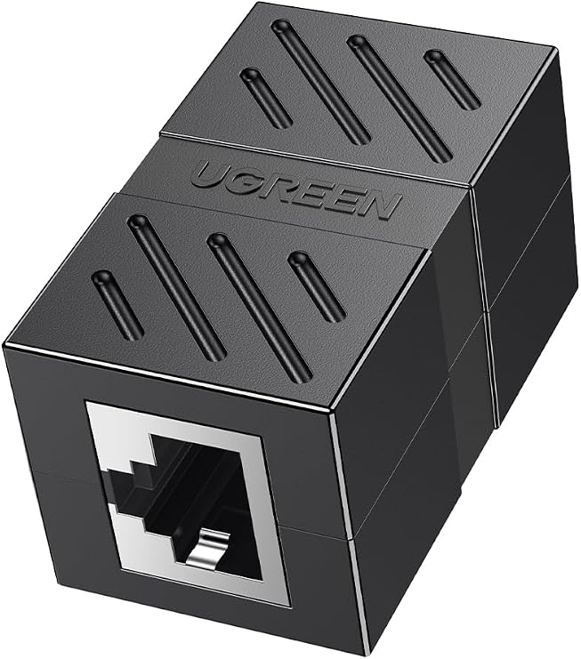 Ugreen RJ45 Cat6 Cat7 Cat8 Ethernet Kablo Uzatma Aparatı Siyah