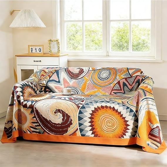 DECMAY Boho Throws for Sofas 150x200cm, Cotton Blankets and Throws