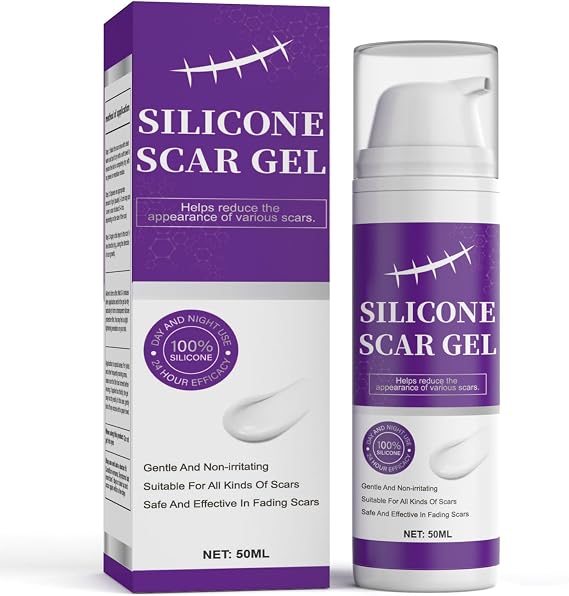 Silicone Scar Gel,Effective Scar Cream Reduces The Appearance of C-Section, Injury, Stretch Marks, Acne, Burns, Keloids, Scar Gel for Old and New Scars, 50ml