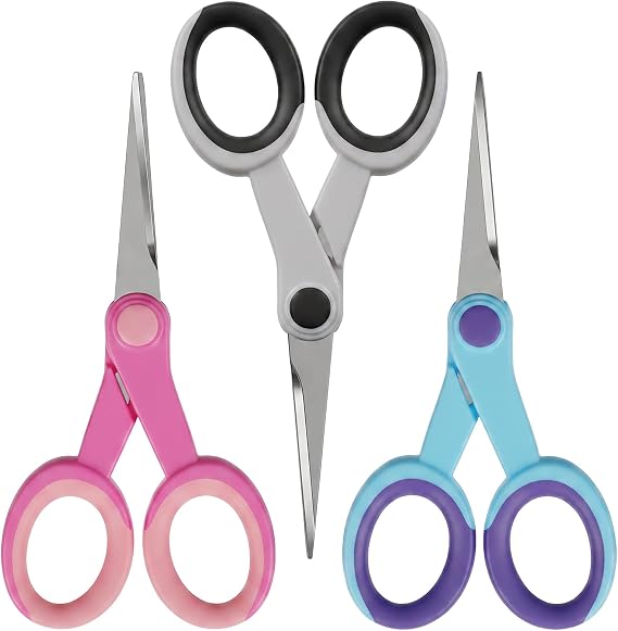 3 Pcs Sewing Scissors, Stainless Steel Embroidery Craft Scissors for Adults