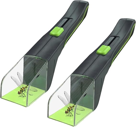 Insect Catching Tool, 2Pcs Bug Catcher Handheld, Portable Fly Spider Catcher, Insect Bug Catcher with Clear Window, Humanized Insect Trap for Children to catch-observe-release